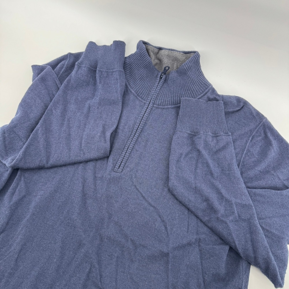 The North Face Mens Quarter Zip Pullover Sweater XL Blue‎ Outdoor Casual Wool